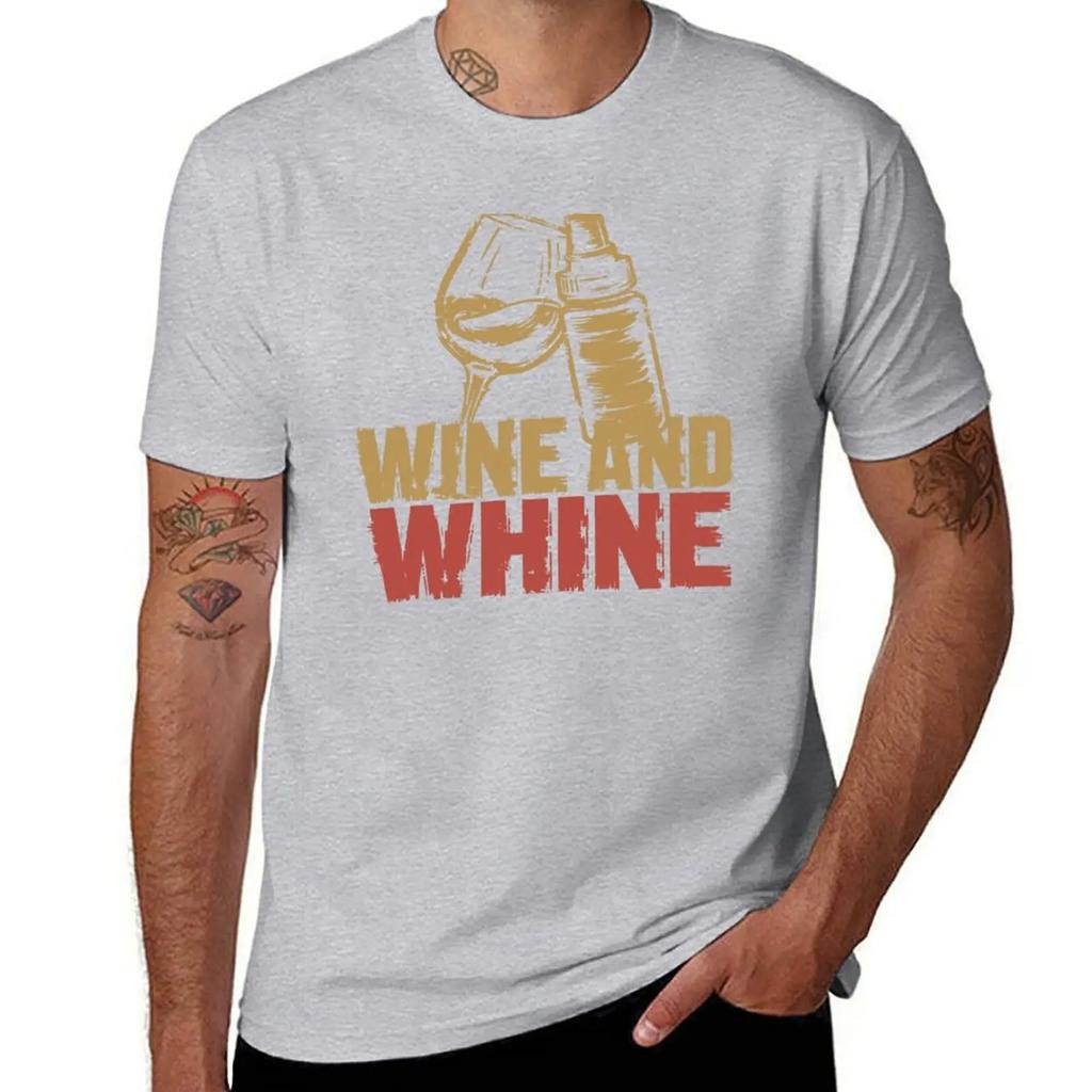 Mothers Day Gift Wine And Whine Mom Gift TShirt Anime T Shirts Vintage Mens T Shirts