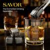 Barware Whiskey Ice Cubes Cold Stones 4/6/8 Pieces Stainless Steel Ice Stones Reusable with Ice Tongs and Freezer Storage Box