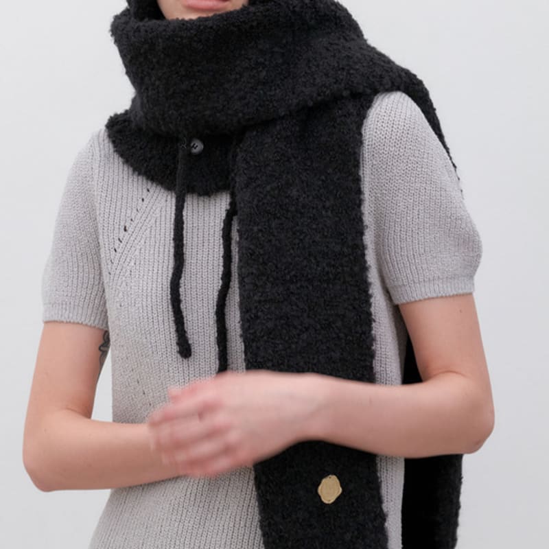 

нежный мохнатый шарф (M039_черный) black