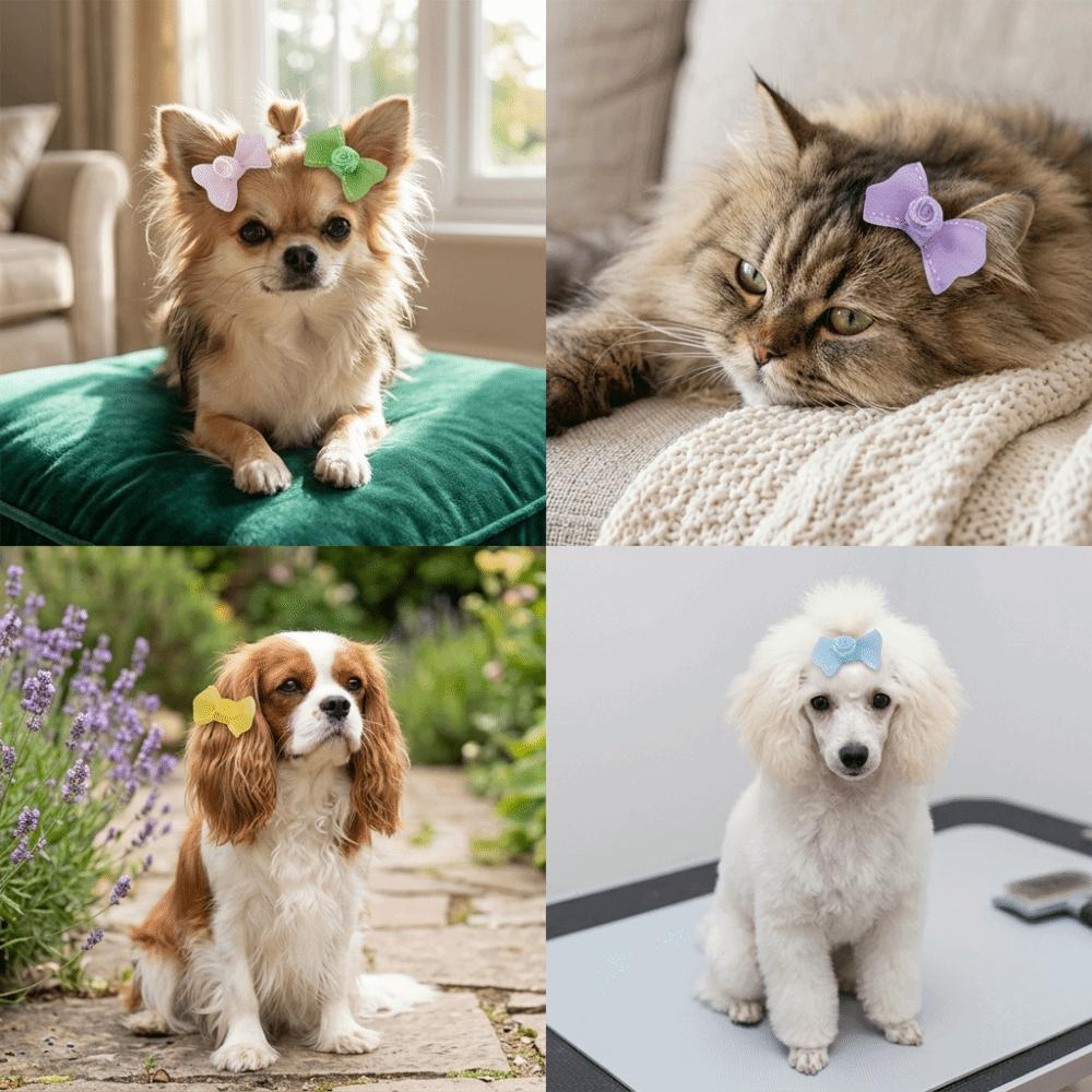 10Pcs Lightweight Pet Hair Clip Decorative Clip Pet Head Flower Pet Hair Accessory Pet Dressing Up