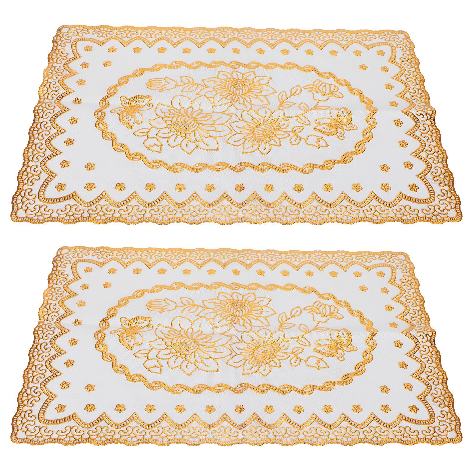 

2 шт 30 см x 45 см ПВХ коврик для стола золотые салфетки подставки под чашки кухонное свадебное украшение стиль 3