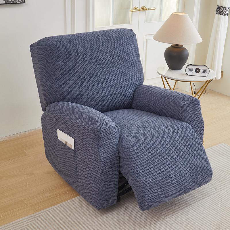 1/2/3 Seater Recliner Sofa Cover Solid Color Cushion Cover Sofa Cover Lazy Chair Jacquard Waterproof Leaf Shapeed Sofa Covers