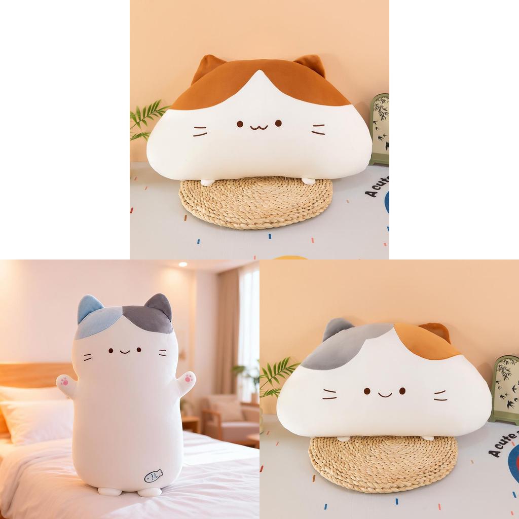 Plush Cat Pillow Large Long Body Office Nap Cushion Girls Gift For Restful Sleep