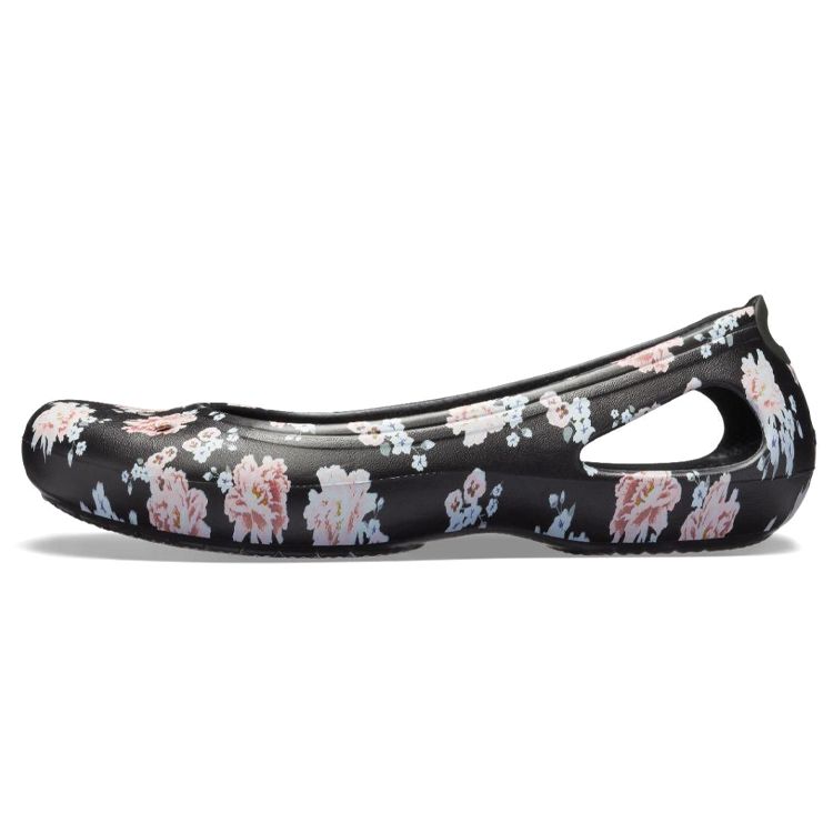 Crocs Kadee Módní duté květinové ploché sandály Dámské sandály Černé 205862-97J