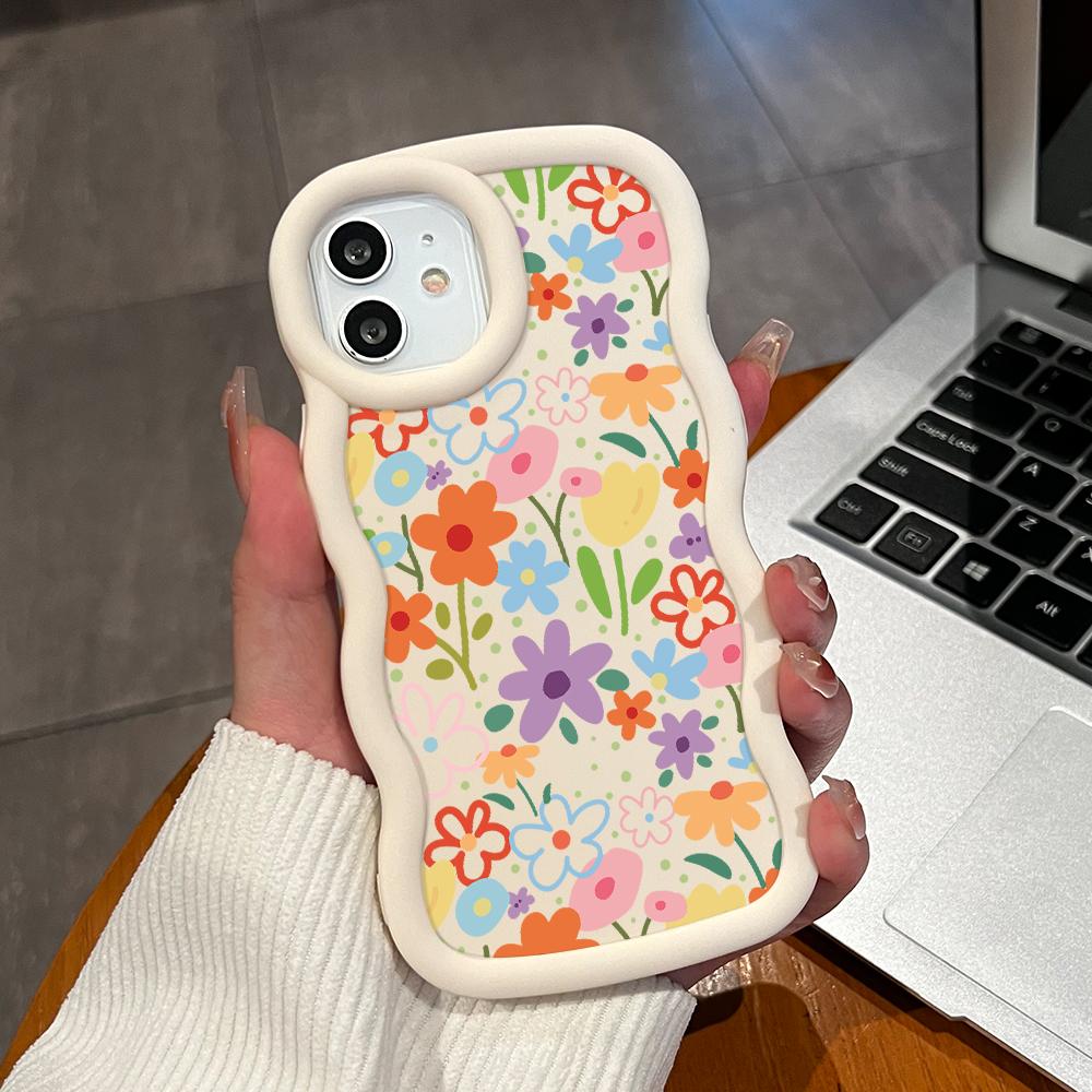 Big Wave Edge Weiches Silikonmaterial Macaron-Telefongehäuse Stoßfestes Schutzgummigehäuse für iPhone Samsung Huawei Honor Xiaomi Redmi OnePlus Moto