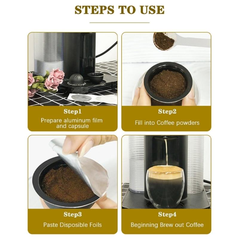 Pack of 100 Coffee Pods Foil Lids 59mm Coffee Pods Stickers Coffee Sealers Aluminum Foil Texture Coffee Pods Cover