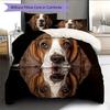 Black Basset Hound Pattern Bedding Home Decoration Birthday Gift (1 * duvet cover + 2 * pillowcase, without core)