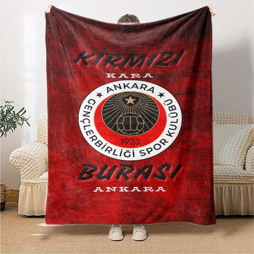 Gençlerbirliği Print Flannel Blanket High Quality Warm Comfortable Cover for All Seasons Perfect for Gifts Home Decor
