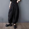 Plus Size Black Vintage Stripe Patchwork High Waist Casual Loose Summer Harem Pants Women Trousers