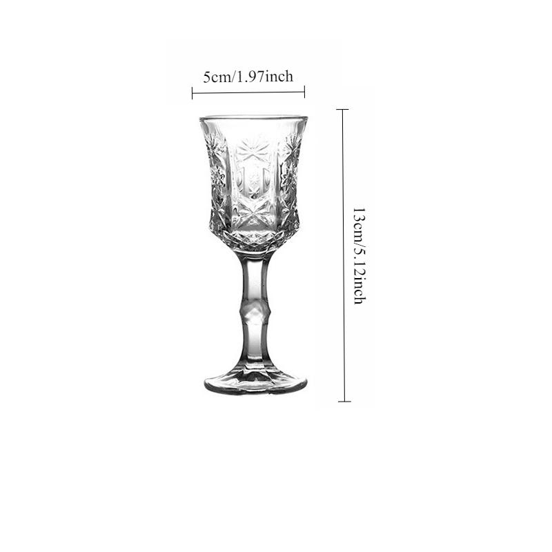 Exquisite Cocktail Glass Party Elegant Red Wine Glass Elegant High Footed Wine Glass Household Creative Carved Sweet Wine Cup 50ml-100ml