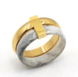 Anello Minimalista in Acciaio Inossidabile a Forma di Cuore Amore Vuoto per Donne Anelli con Zirconi Intarsiati Colore Oro Impermeabile Gioielli Moda Romantica