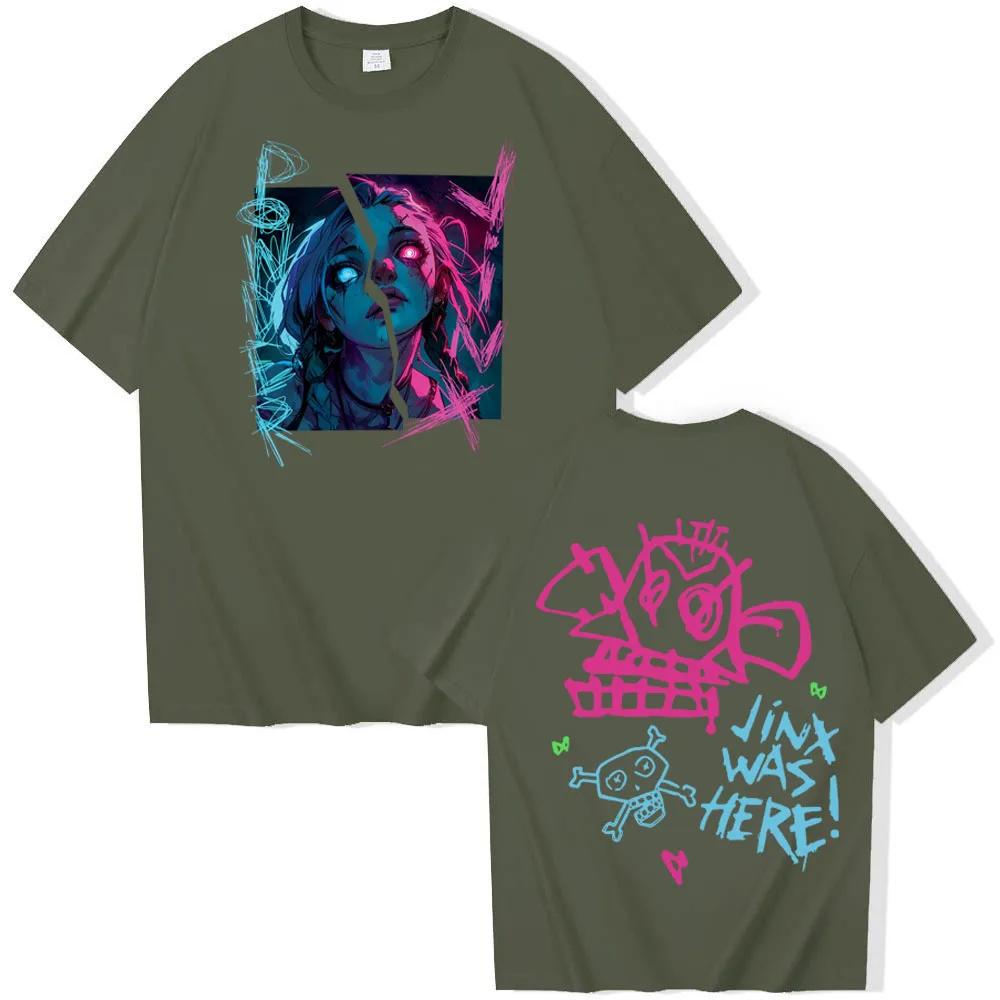 T Shirt Arcane-Jinx T-shirt Unisex Women Harajuku O-neck Summer Casual Shirt