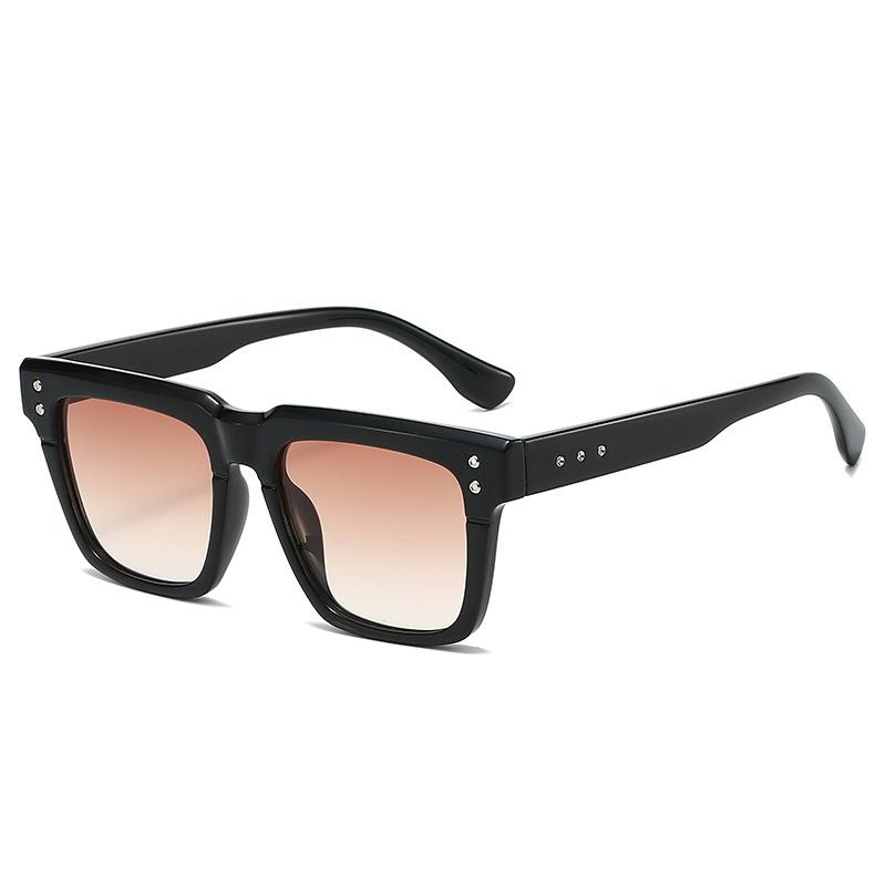 Lunettes de soleil carrées rétro personnalisées à grande face pour hommes matures, plaque texturée, protection solaire, best-seller
