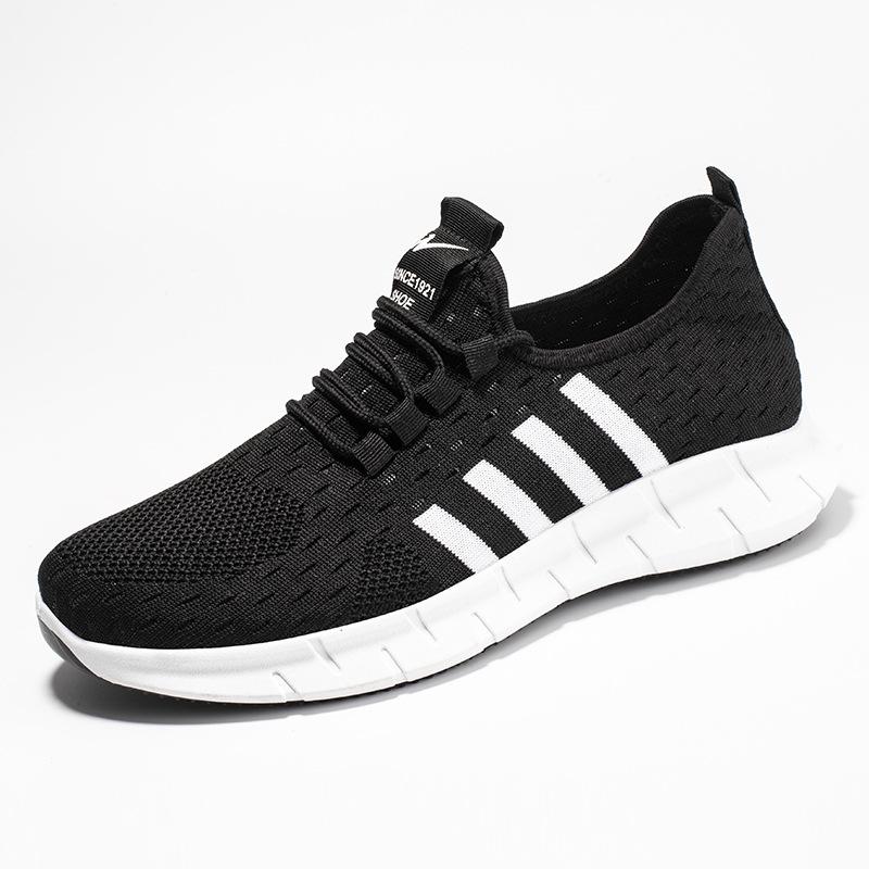 Shoes Men'S Flying Weaving Breathable Sneakers Men'S Fashion Outdoor Running Shoes Low Top Mesh Men'S Shoes