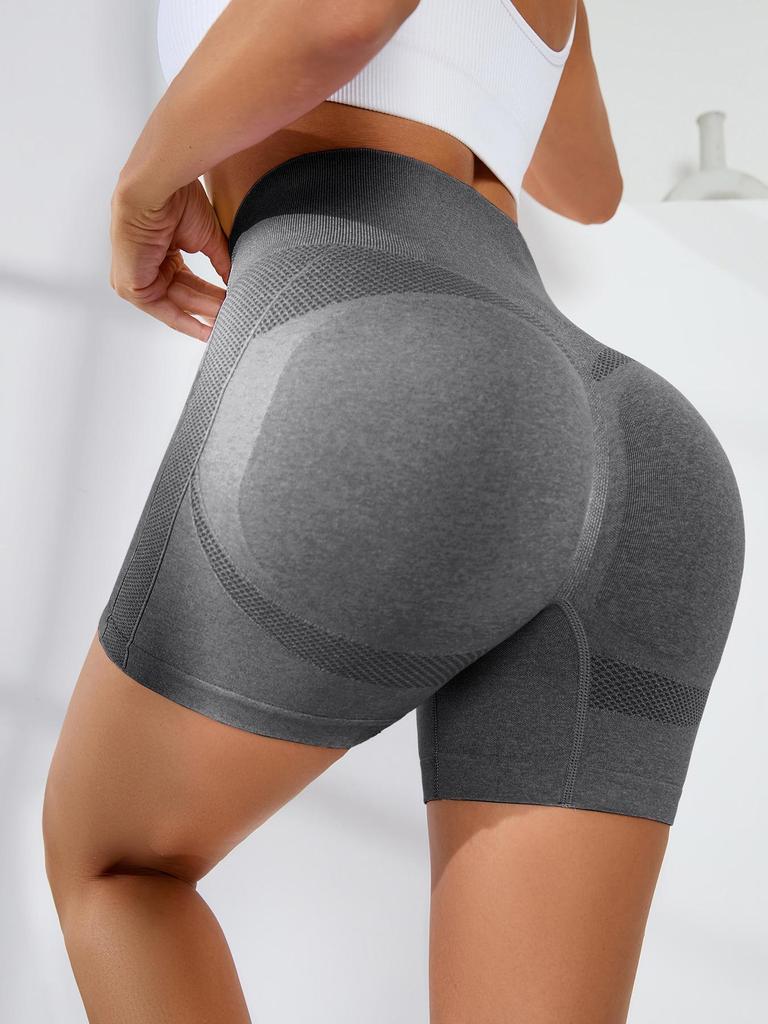 Women's Quick-Dry High Waist Seamless Yoga Shorts - Peach Butt Fit for Fitness and Running
