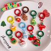 Cartoon Christmas Keychain: Cute Tree, Santa, and Snowman Accessories for Kids' Schoolbag Decoration