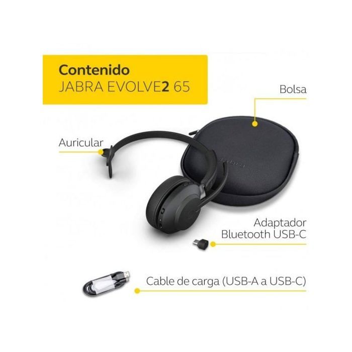 Casque Jabra Evolve2 65 - USB-A UC Mono - Noir