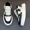 Autumn 2025 Men's Genuine Leather White Sneakers: British Style, Thick Sole, Casual, High-End Fashion