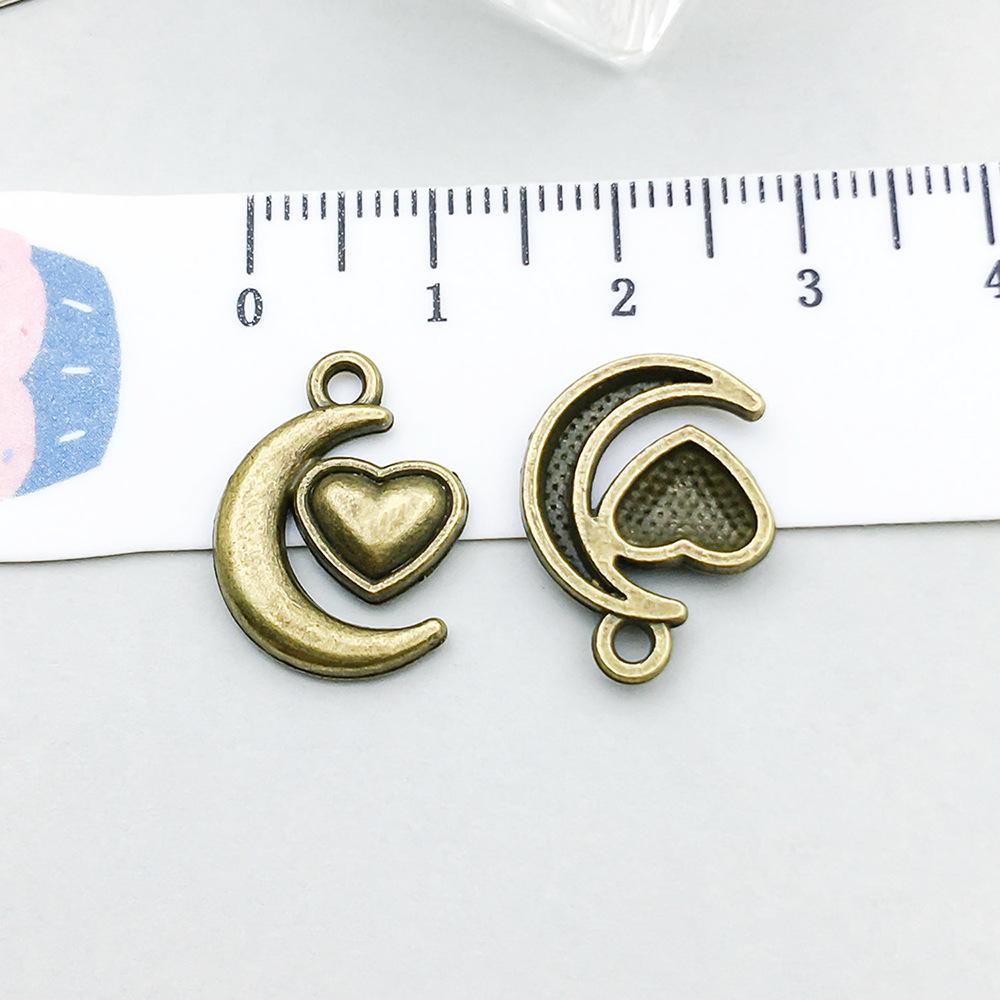 100-Piece Five-Color Alloy Sun, Moon, and Star Pendant Charms for DIY Jewelry