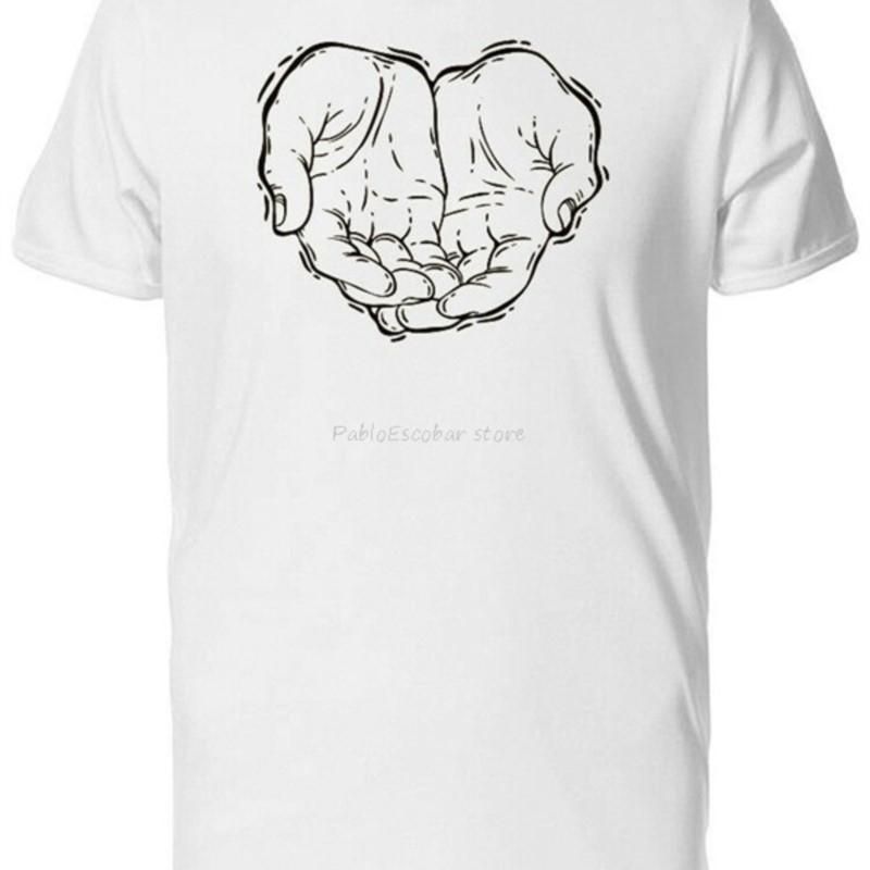 Two Hands MenS Tee Image By Funny Tops Tee Shirt men summer tshirt brand tops men oneck brand teeshirt S