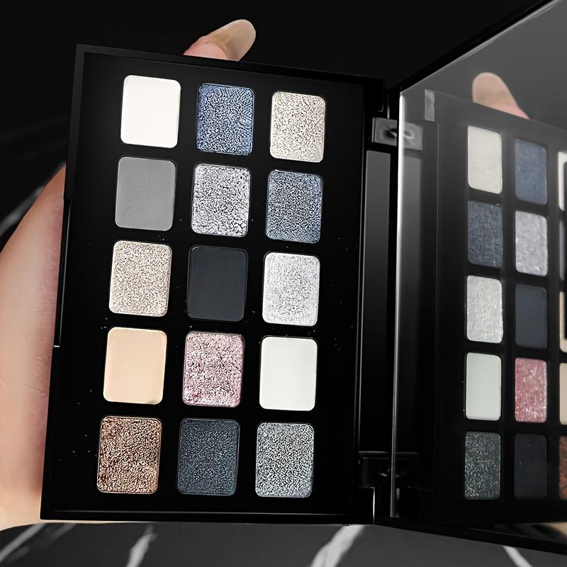 15-Farben Lidschattenpalette Mattes & Schimmerndes Finish, Smoky Punk Make-up mit Glitzerakzenten, Gemischte Farbtöne für Alltag & Besondere Anlässe
