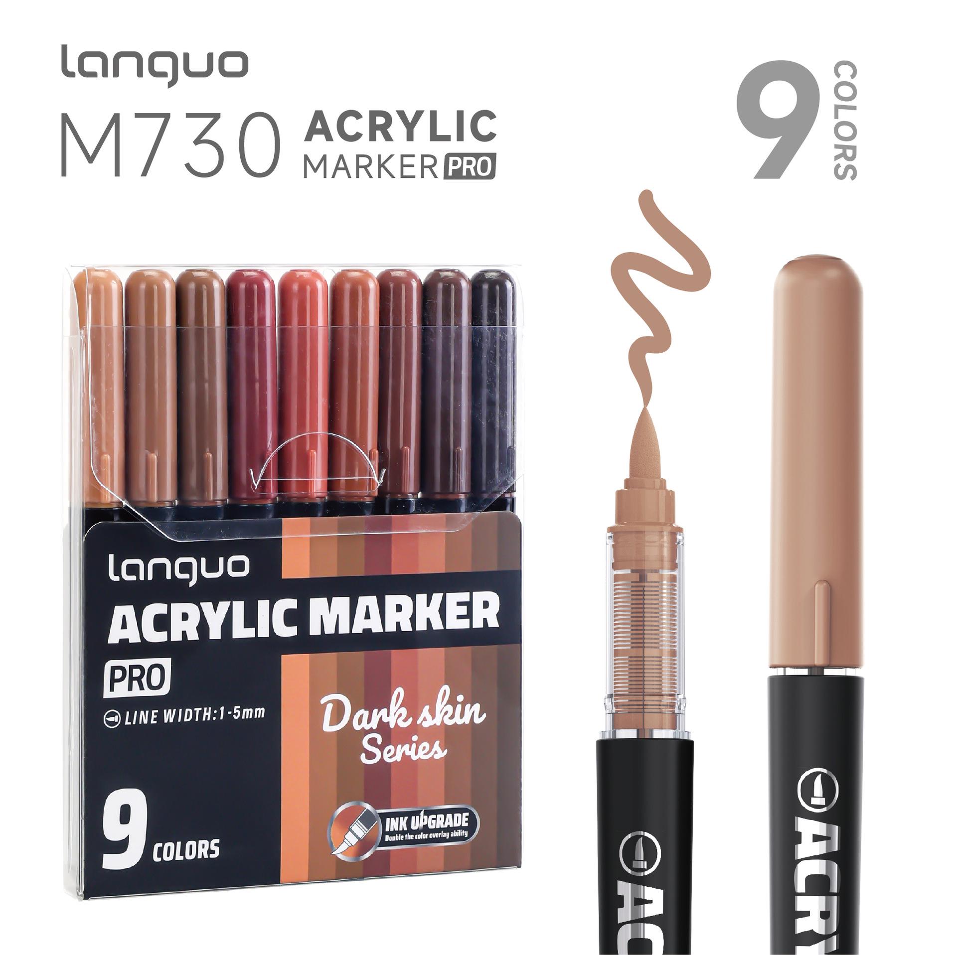 Lan Guo Multi-Color Soft Tip Acrylic Markers - Large Capacity Ink for Art & Graffiti
