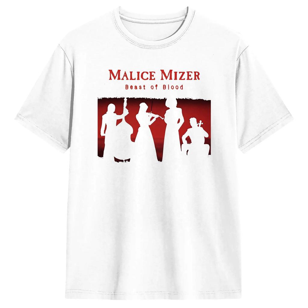 Casual T Shirt Beach Malice Mizer Beast Of Blood Leisure T Shirts Cotton Tee Shirt for Unisexs Big Size Short Sleeve Top Tees
