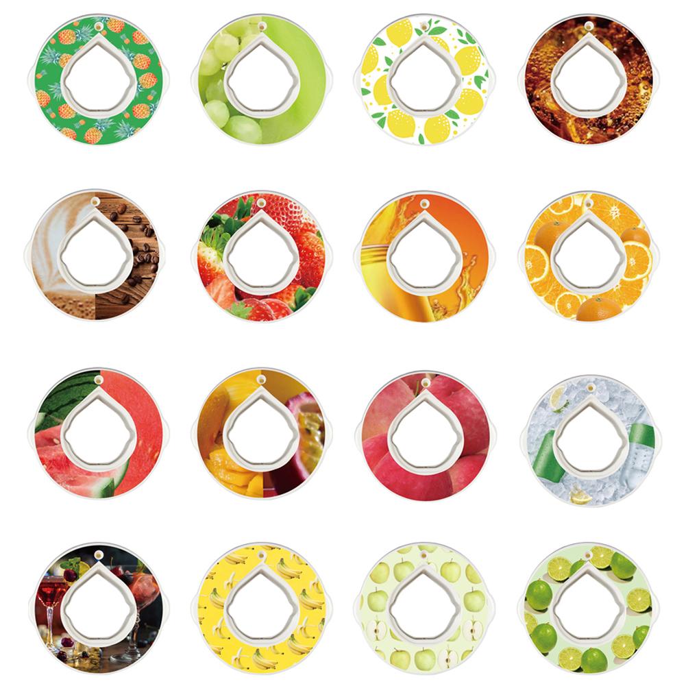 16pcs Fruit Fragrance Rings Creative Water Cup Fragrance Pod Healthy Multi-Flavor for Daily Exercise Drinking Water