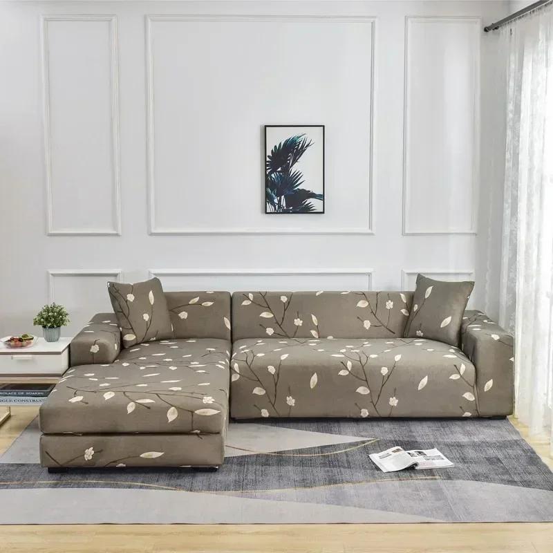 

1/2/3/4 Seat Geometric Sofa Covers for Living Room Elastic Corner Couch Cover L Shaped Chaise Longue Slipcovers Chair Protector S (90-140cm)