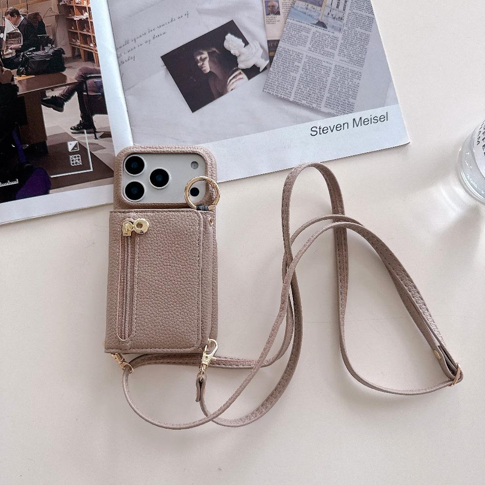 Crossbody Ring Holder Zipper Cards Solt Wallet Leather Case For Google Pixel 10 Pro XL 9A 9 8 8A 7A 7 Long Lanyard Pocket Cover