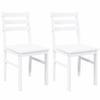 VidaXL Chaises à manger 2 pcs blanc bois massif caoutchouc, chaise à dîner, chaise, chaise de salon, chaises à dîner, chaise 4102423