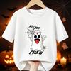 Boo Crew Graphic Kids Halloween T‑Shirt Funny Nurse Ghost Spider Web Print Pure Cotton Short‑sleeve Boys Girls Holiday Tees
