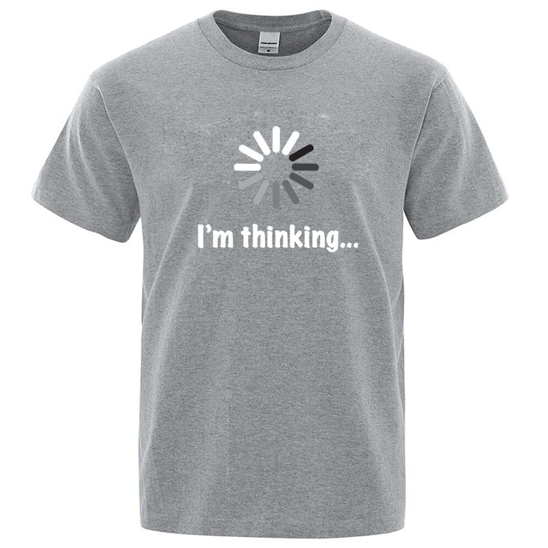 Im Thinking Printed Funny Tshirt UNISEX Women Summer Cotton Clothing Fashion Space Fans Round Neck Short Sleeved Tops Streetwear