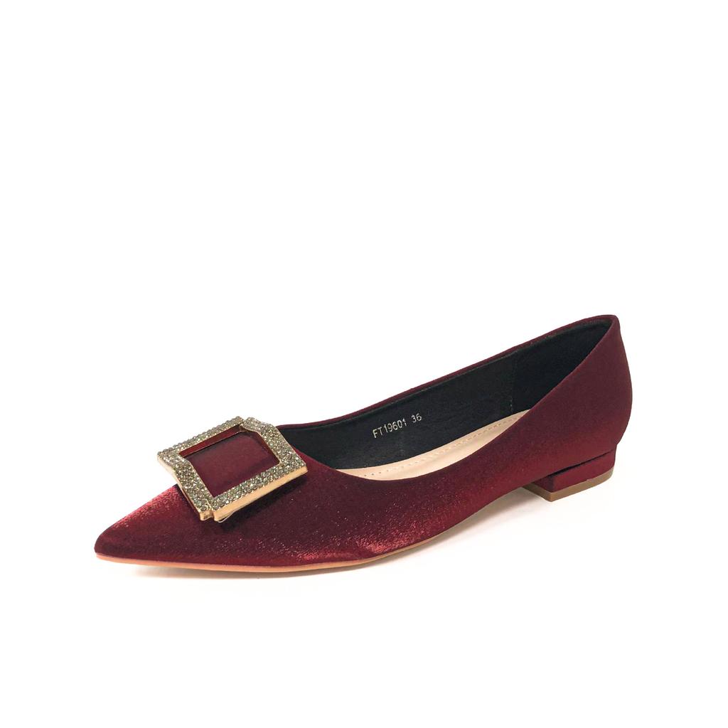 Pointed flat shoes temperament rhinestone rhinestone soft sole commuting shallow mouth single shoes