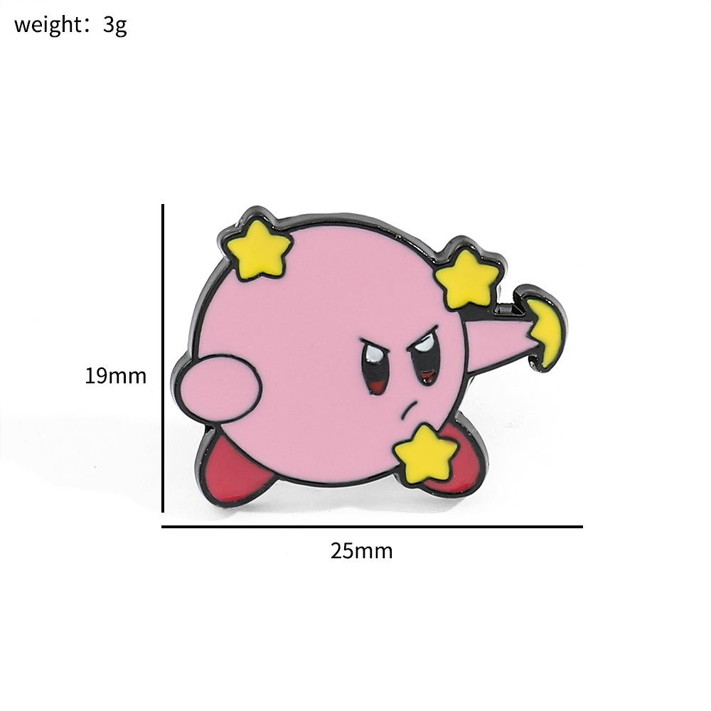 Cute Anime Game Characters Peripheral Metal Badge Star Kirby Brooch Kirby Spit Stars
