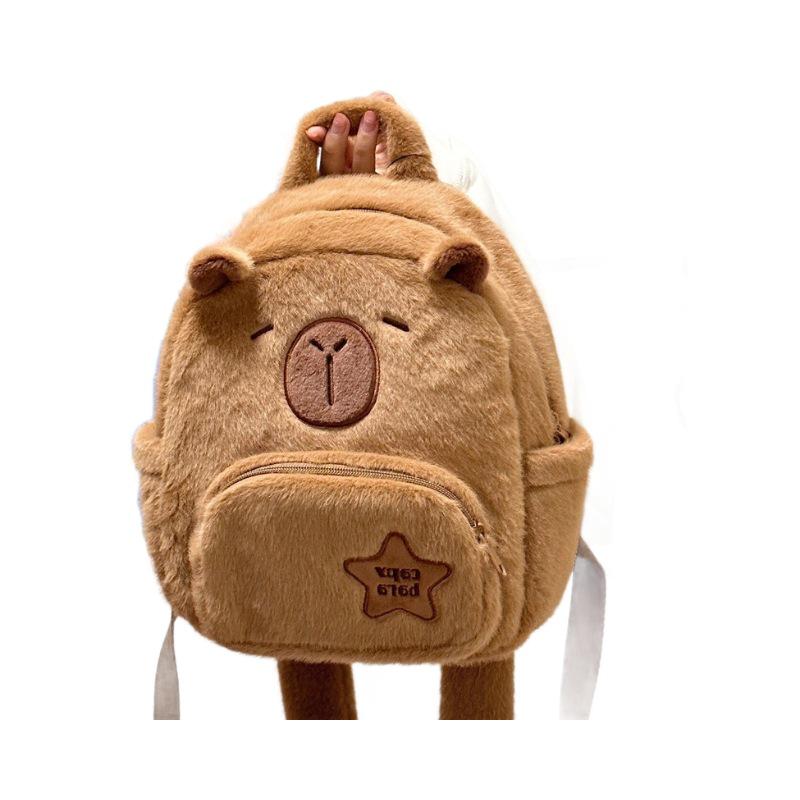 2023 Cute Capybara Plush Large Capacity Backpack for Women & Kids