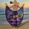 Flamingo Tropical Print Beach Cover Up Loose Sleeveless Backless Maxi Dress