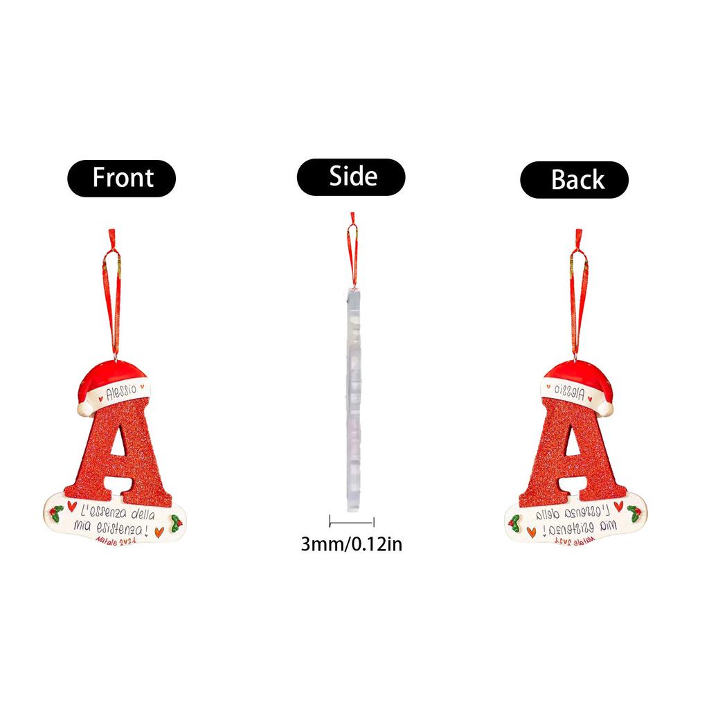 2D Christmas Decoration Pendant Christmas Tree Tag Theme Party Crafts Ornament