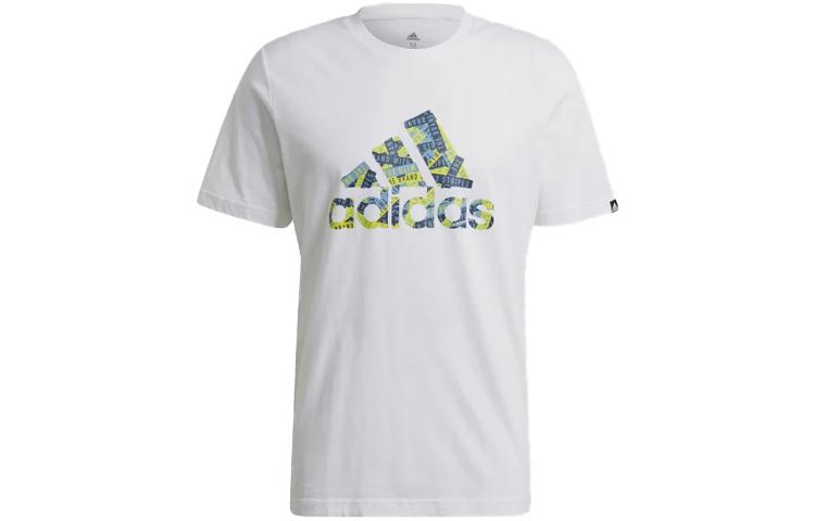 

Adidas T Shirts Men s White Crew Neck Moderate Straight Fit GL3700 L