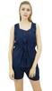 Bimba Womens Drawstring Solid Aqua Pj Set Buttondown Shirt Shorts Dress-10