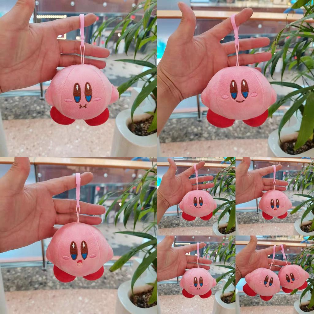 Adorable Cartoon Kirby Keychain Plush Doll Cute Animal Bag Charm Decor 10cm Soft Toy