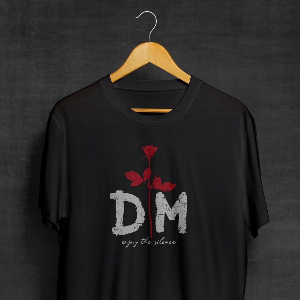 DM Enjoy the Silence Black T-Shirt Depeche Mode Band Shirts 80s Shirts Synthp Unisex T-Shirt L