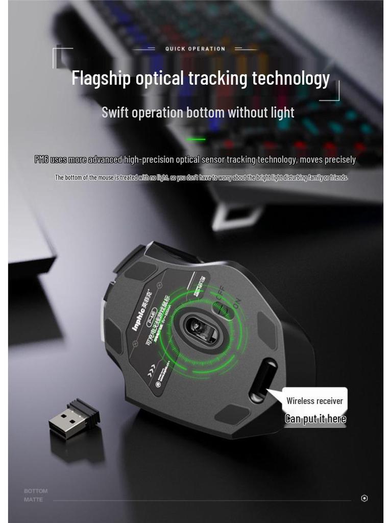 Rechargeable Bluetooth Wireless Silent Mouse for Office and Gaming - PM6