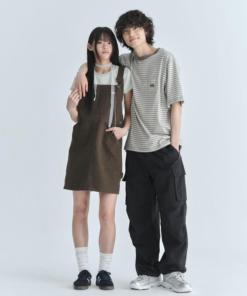 CGP Pinstripe Mini Pocket Short Sleeve T-Shirt - Dark Khaki