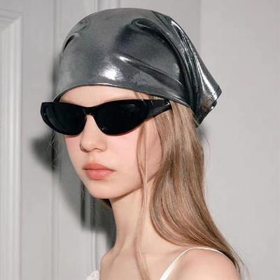 Y2K Metallic Fashion Snake Print Retro Style Headwear Hip-Hop Style Liquid Silver Punk Scarf Music Festival Outfits 45x90cm