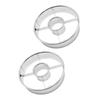 2Pieces Stainless Steel Dessert Hole Cutters Professional Baking Tool Suitable for Baking Frying Cookie Doughnuts