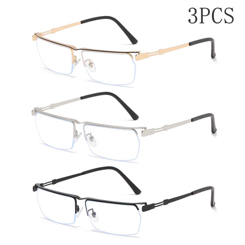

2/3 шт. новые полуоправы подвесные провода HD анти-синий свет ультра легкие деловые удобные простые очки для пресбиопии 3879 +300