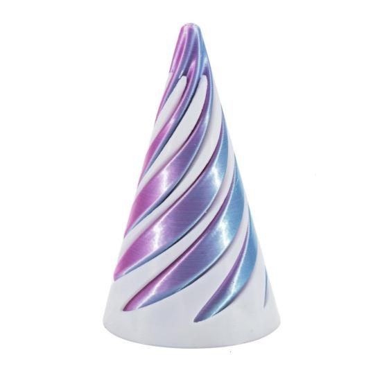 

3D-печатная спиральная конусная игрушка, иллюзия вихревой нити, невозможная спиральная конусная проходная скульптура, снятие стресса для детей и взрослых, мини-спиральная конусная игрушка-фиджет синий