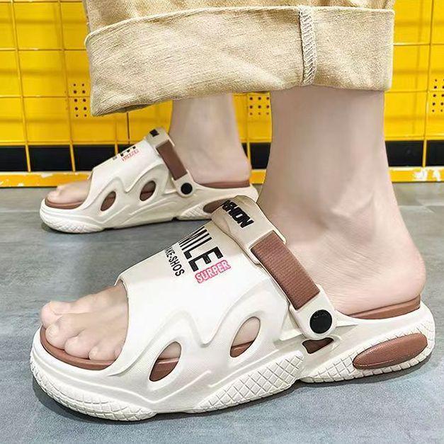 Men's Non-Slip Odorless Back-Strap Thick-Soled Slippers - Beach Sandals for Summer Outdoor Wear
