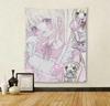 Y2K Kawaii Maid Anime Tapestry Cute Pink Aesthetic Wall Hanging for Harajuku Room Decor